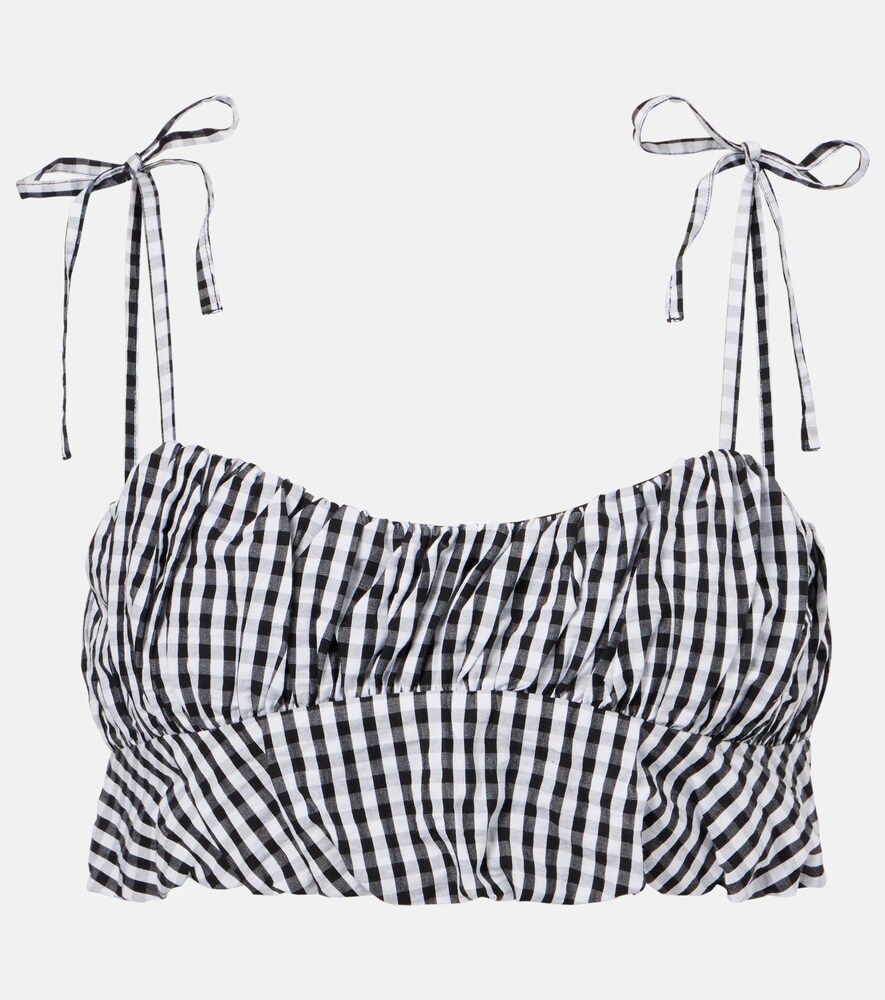 Gingham Quarter-snap Pullover
