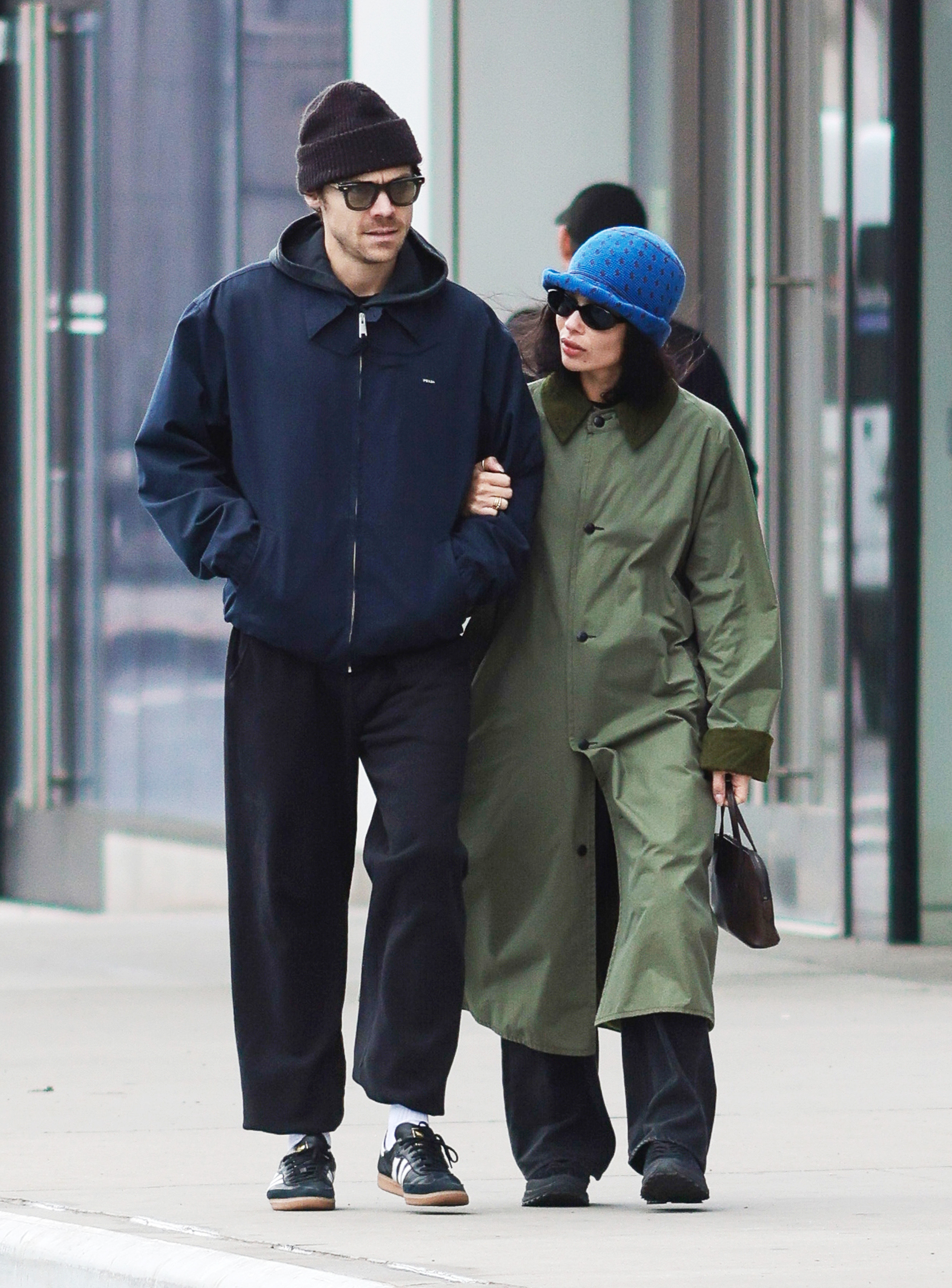 Zo&amp;euml; Kravitz wore the barn jacket trend in March with Harry Styles
