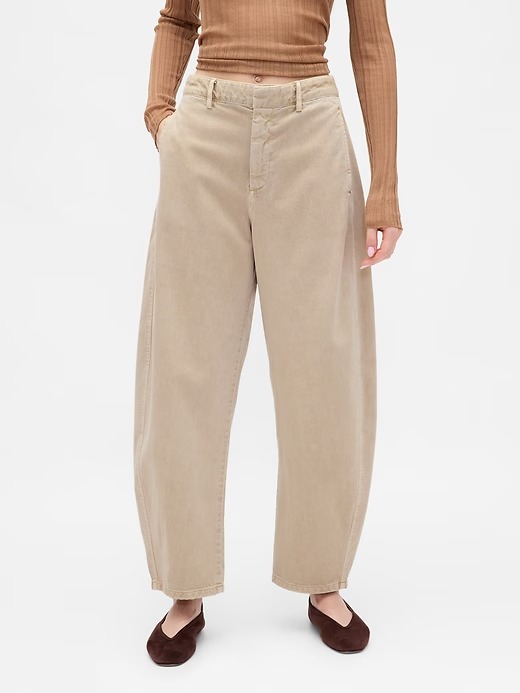 Gap, Mid Rise Twill Barrel Pants (Were $90)