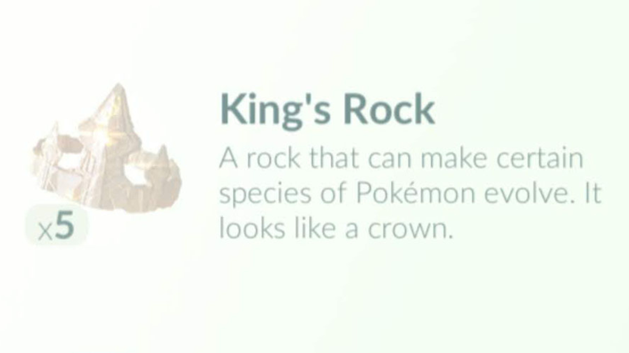 Pokemon Go Evolution - King's Rock items