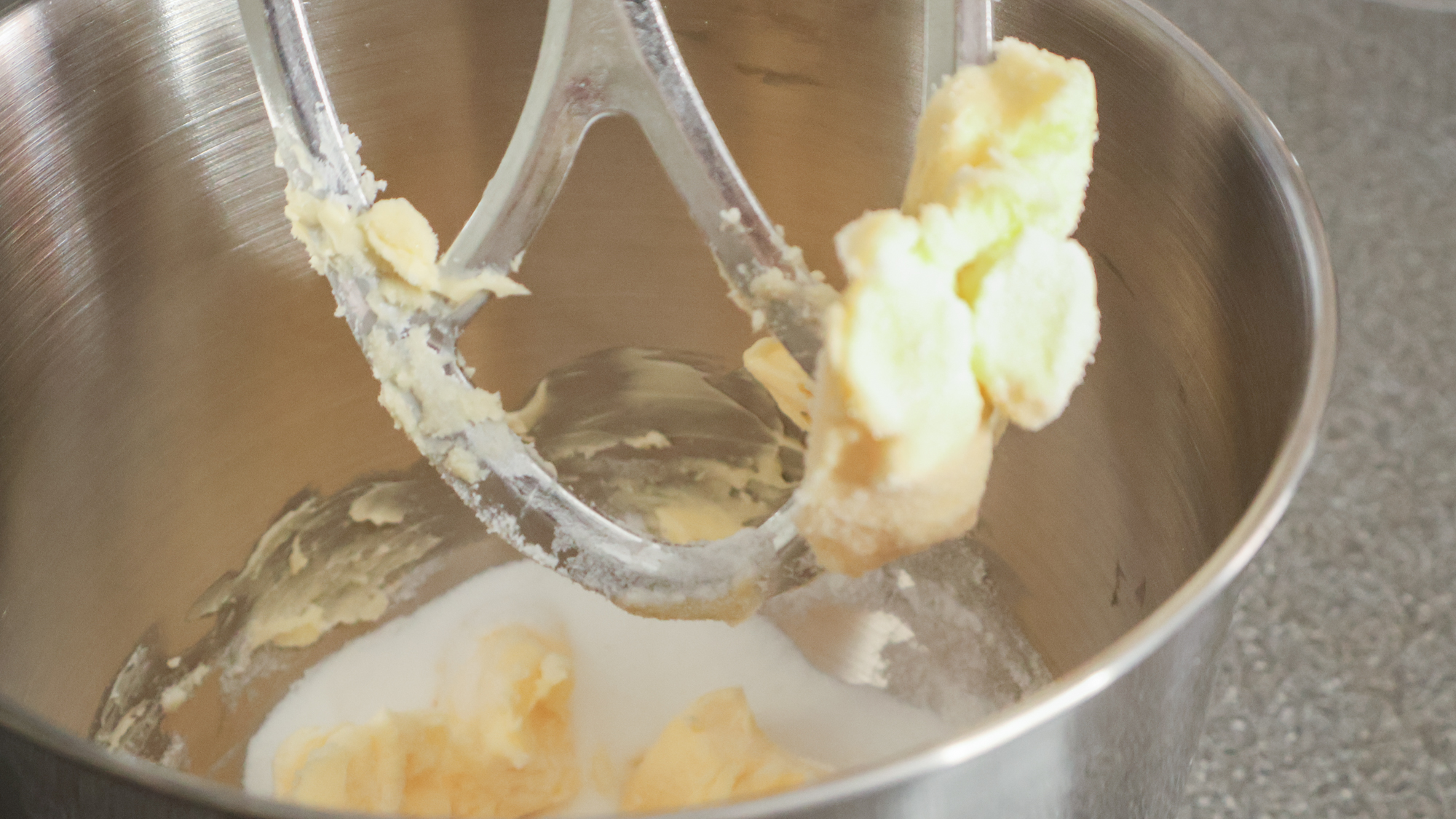 Laura Ashley stand mixer creaming butter and sugar
