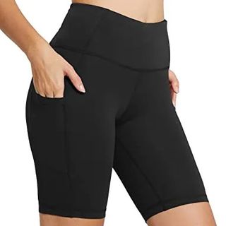 Baleaf Biker Shorts Women Yoga Gym Workout Spandex Running Volleyball Tummy Control Compression Shorts With Pockets 8