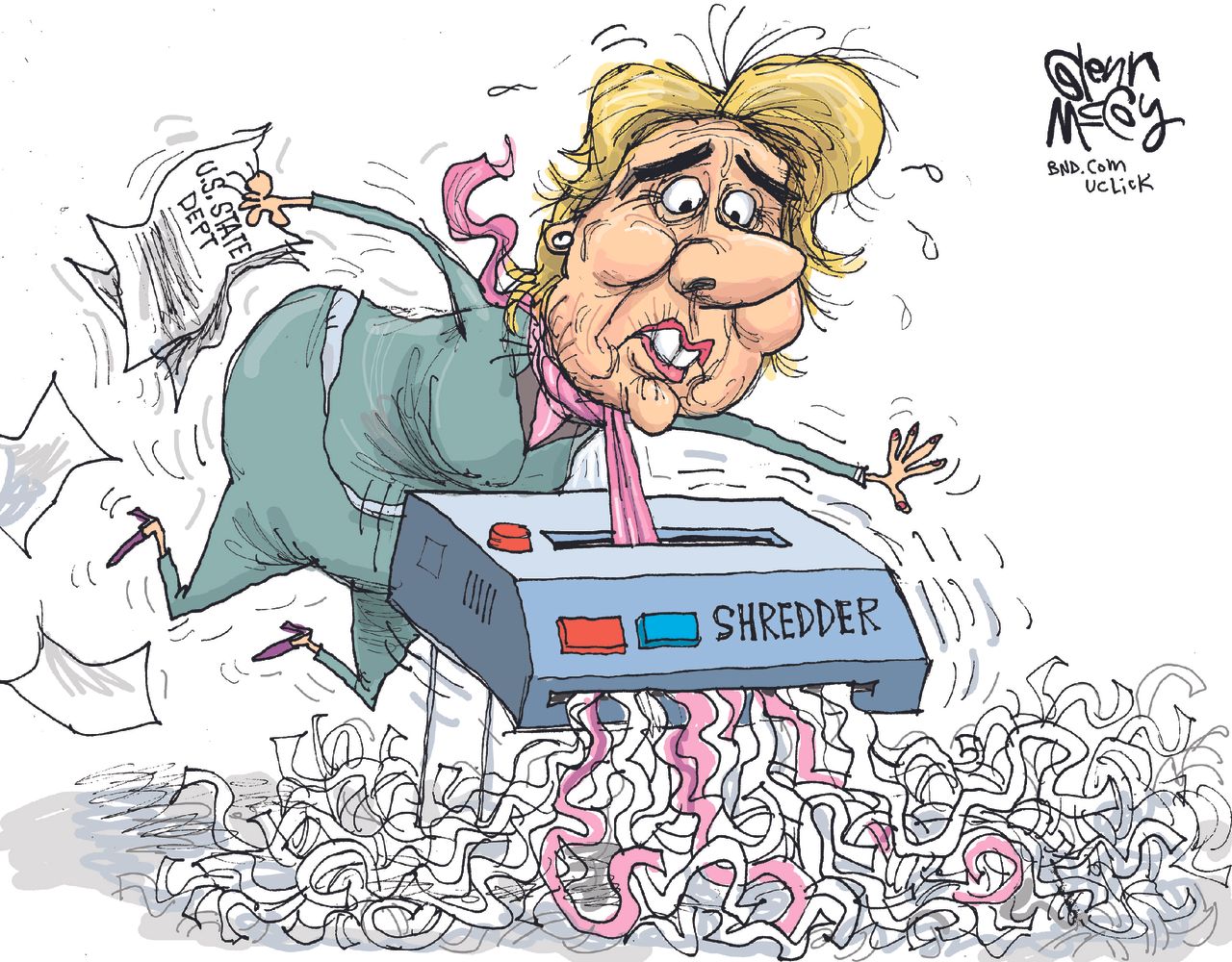 
Political cartoon U.S. Hillary Clinton emails