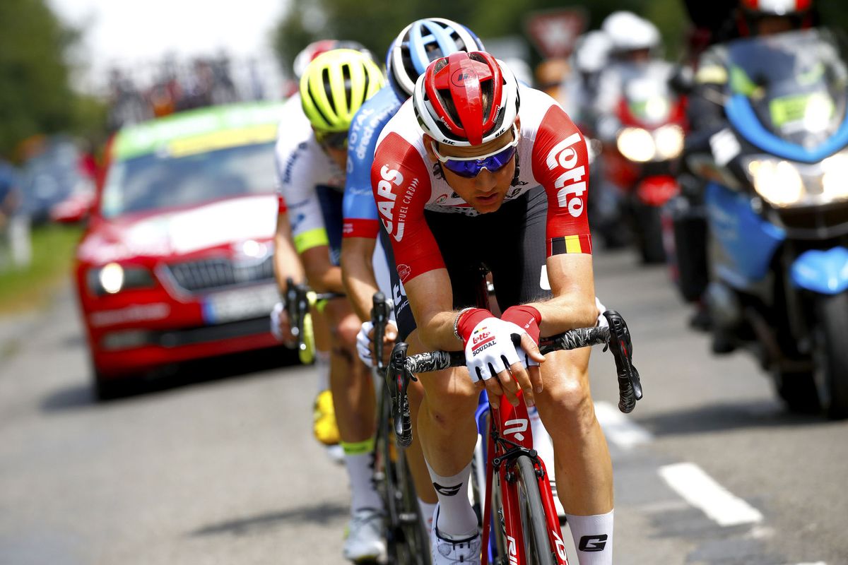Tim Wellens (Soudal Lotto) drives the break on stage 3 at the Tour de France