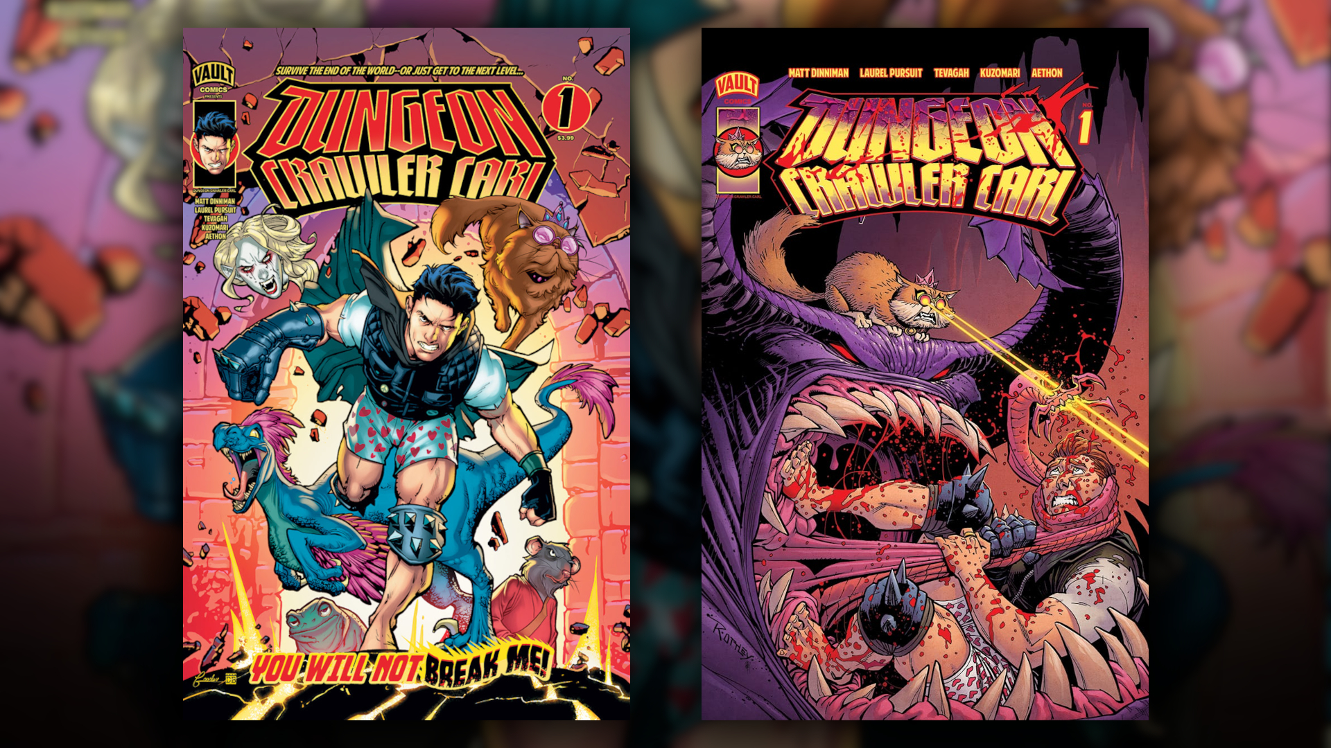 Two covers for a sci-fi fantasy comic book