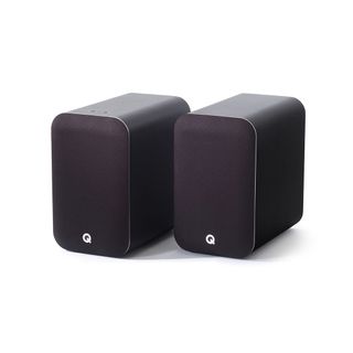 Q Acoustics M20 speakers on white background