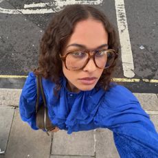 An image of @sarahlysander wearing one of the biggest fashion colour trends taking over London in 2026.