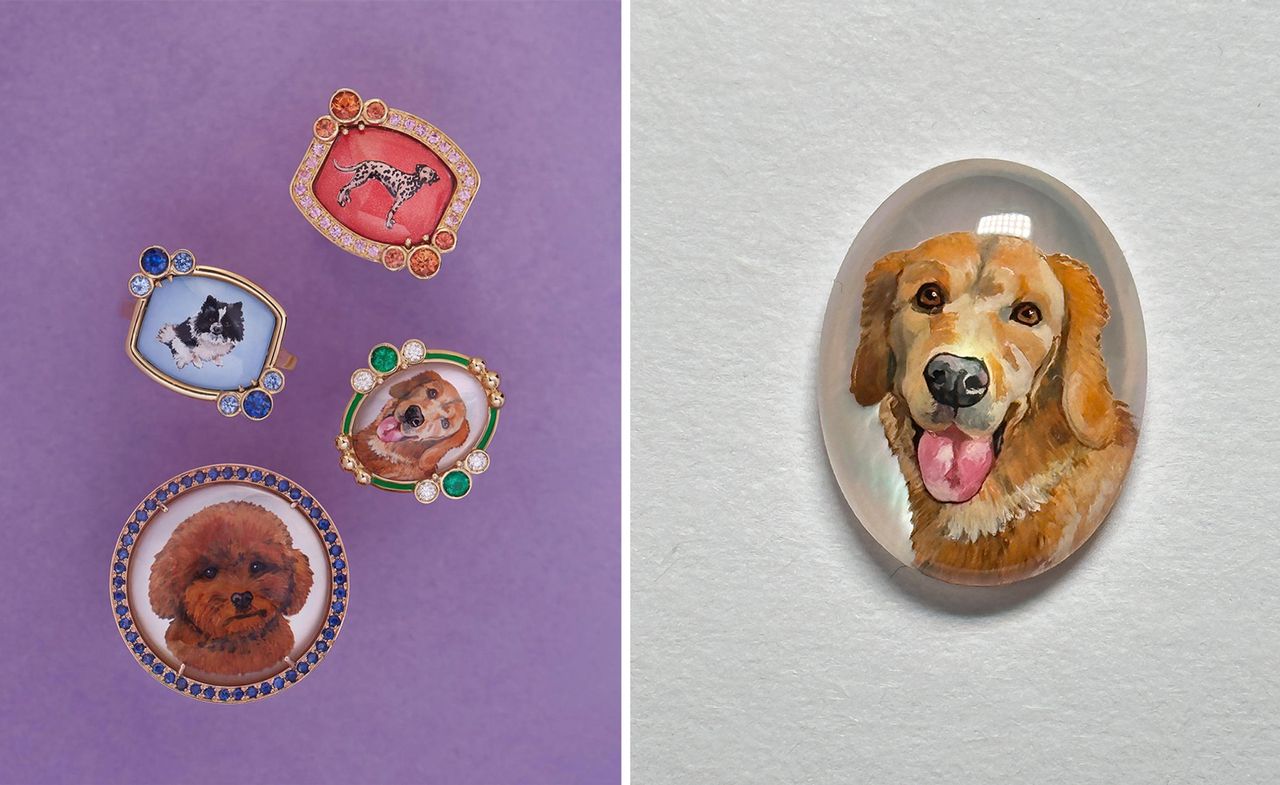 Francesca Villa pet portrait jewellery including rings