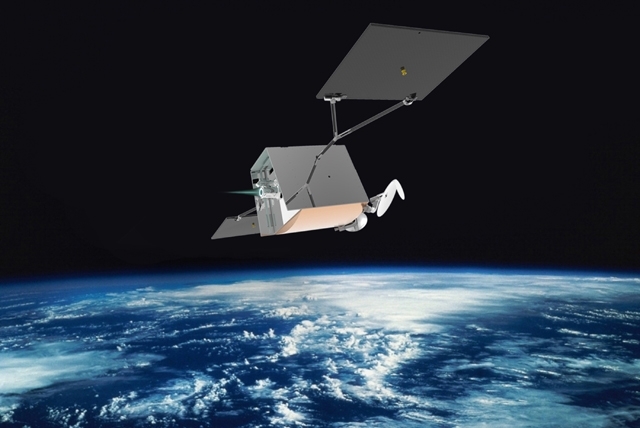 An artist&#039;s impression of a satellite by OneWeb.