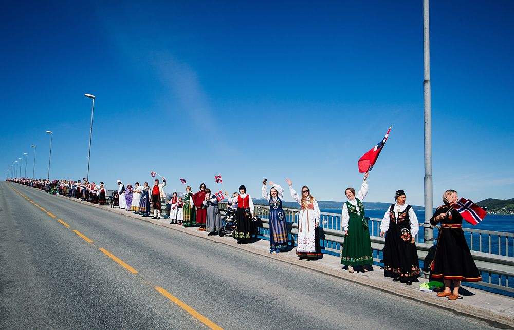 Fans line the streets at the Arctic Race of Norway