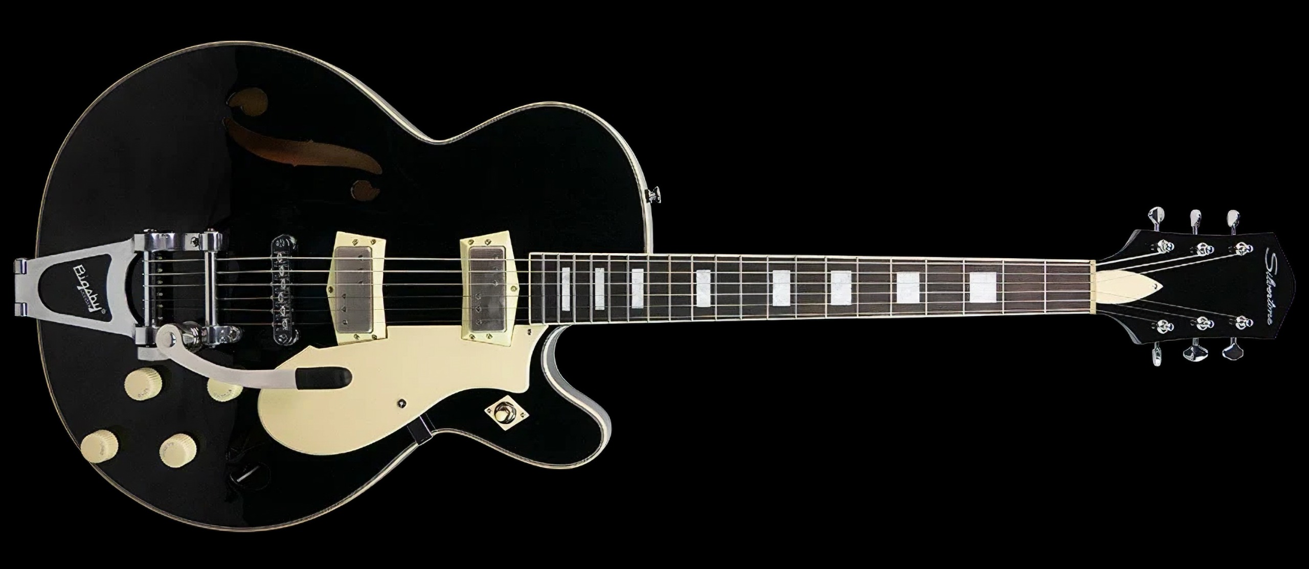 A photo of the Silvertone 1446 VBK (for Bigsby Vibrato)