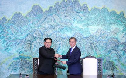 Kim Jon-Un and Moon Jae-in.