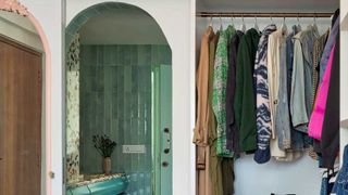 a closet leading into an ensuite bathroom