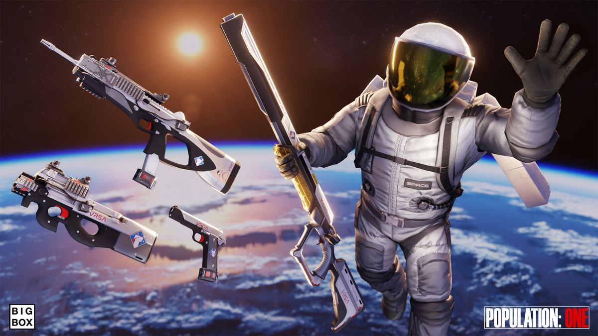 Space-themed characters and weapon skins for Population: One