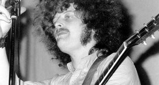 A close-up of the late Mick Abrahams playing with Blodwyn Pig in 1969