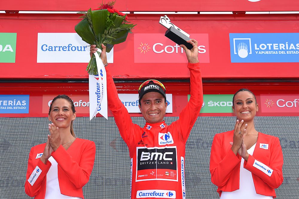 Darwin Atapuma in red after stage 4 at the Vuelta