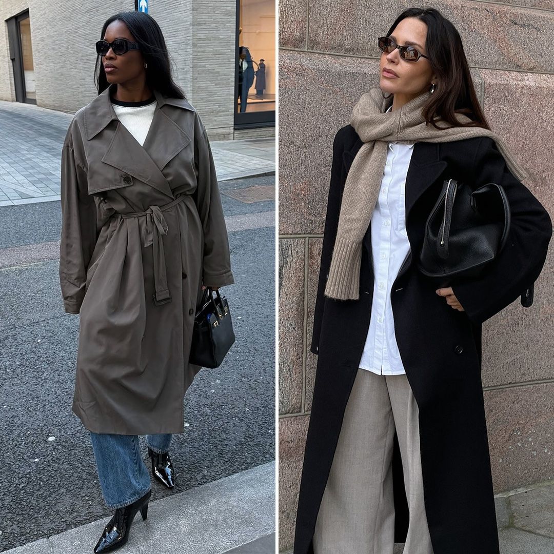 fashion collage featuring European style influencers Marilyn Nwawulor-Kazemaks and Johanna Piispa wearing chic winter 2026 outfit ideas with coats and other trending pieces