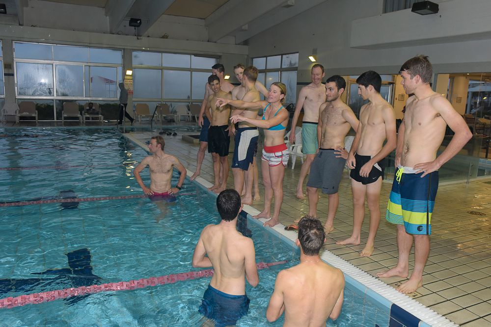 Riders take a dip at a spa near Akka