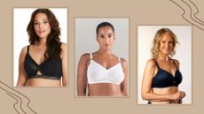 three models wearing the most comfortable bras from Freedom/Curvy Kate/Nudea