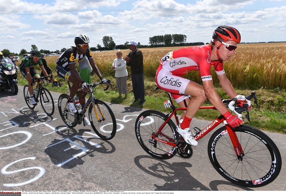 Kenneth Van Bilsen (Cofidis) leads the break