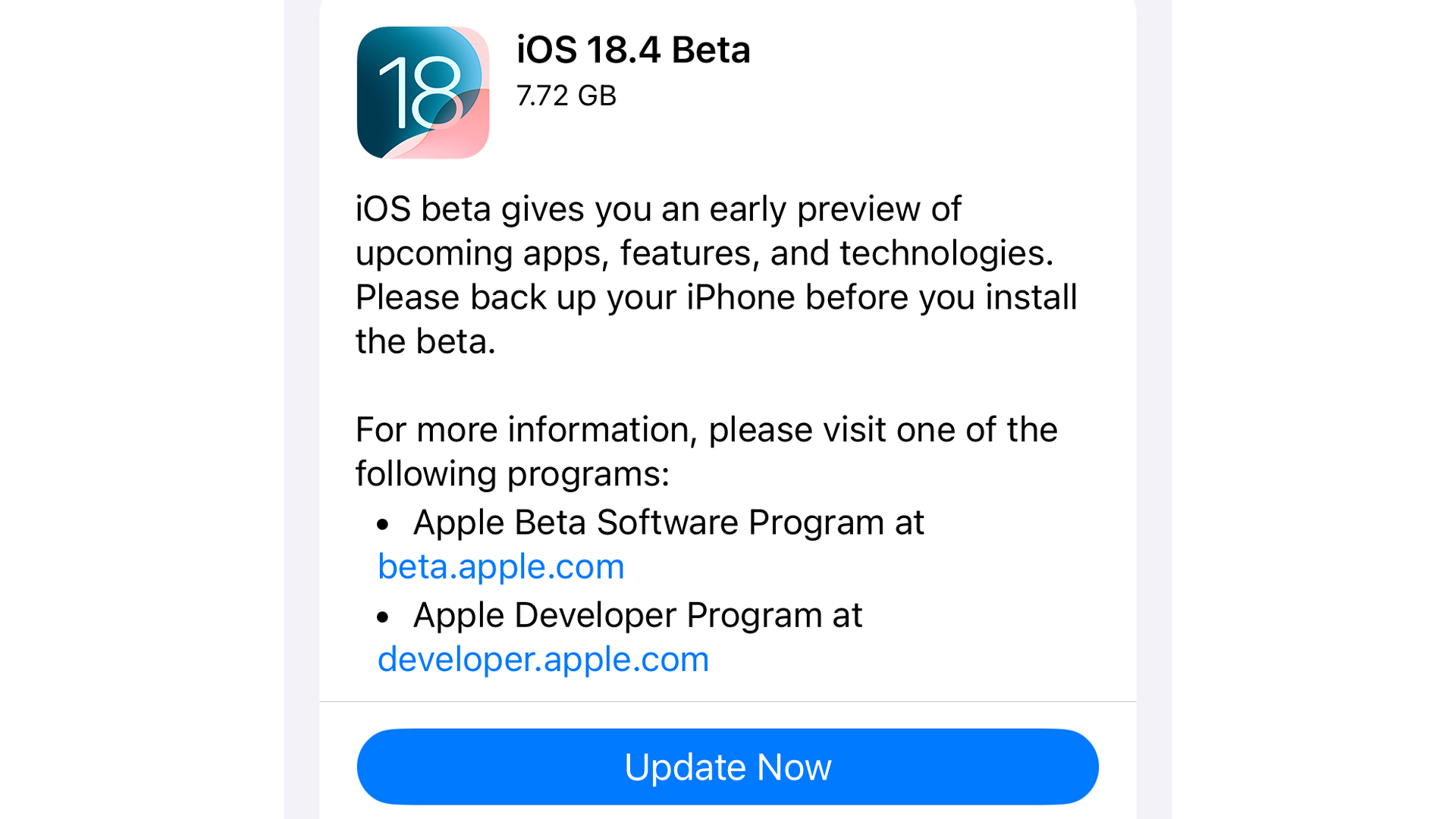 iOS 18-4 dev beta