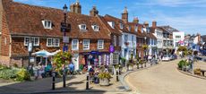 The High Street in Battle, site of the Battle of Hastings, East Sussex England, UK