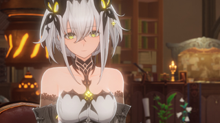 An elaborately-dressed character in Duet Night Abyss smiles kindly at the camera.