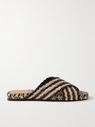 Pat Two-Tone Raffia Slides