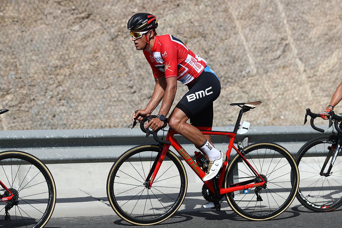 Greg Van Avermaet (BMC) in red at the Tour of Oman.