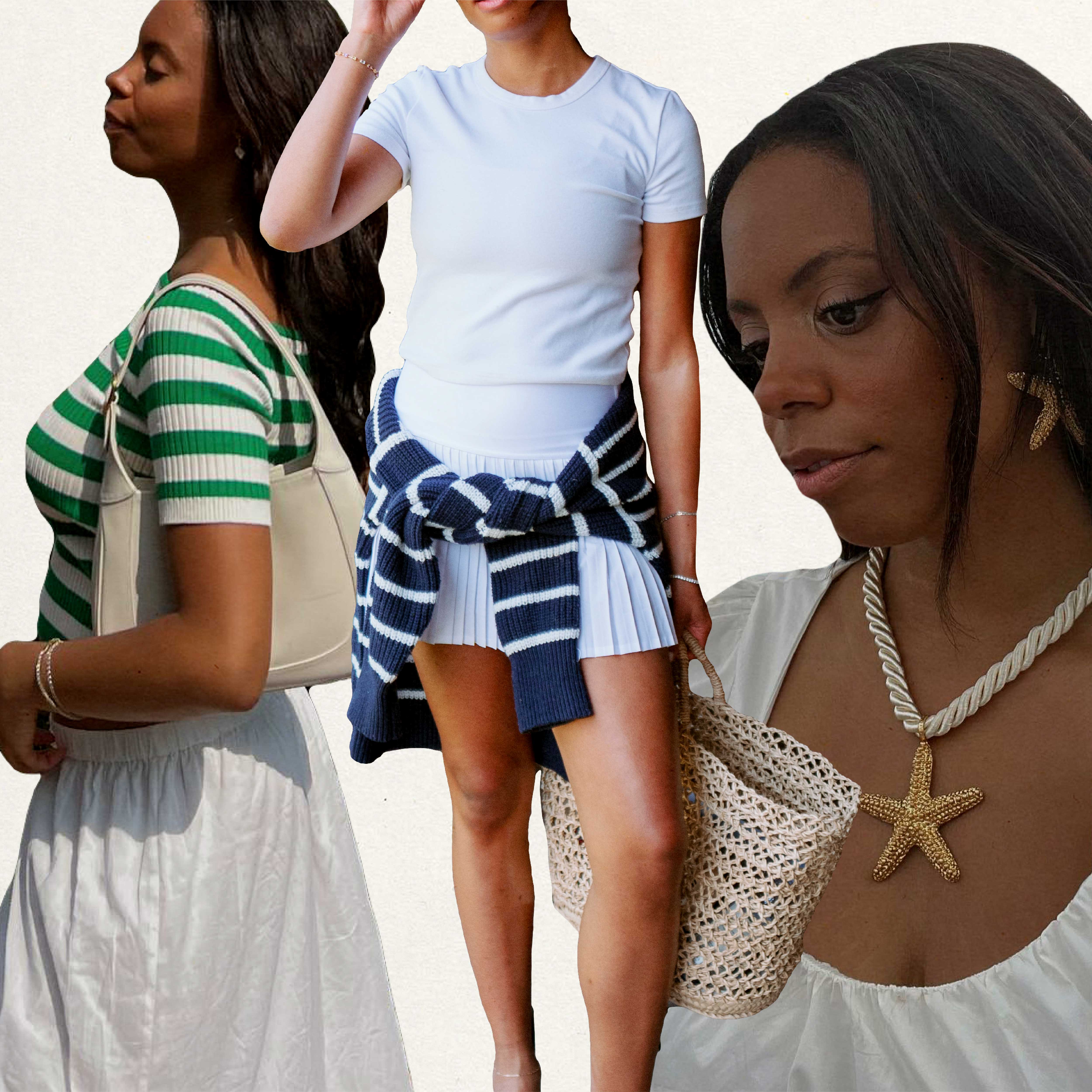 Collage of Sierra Mayhew and Daniel ebersole beach outfits