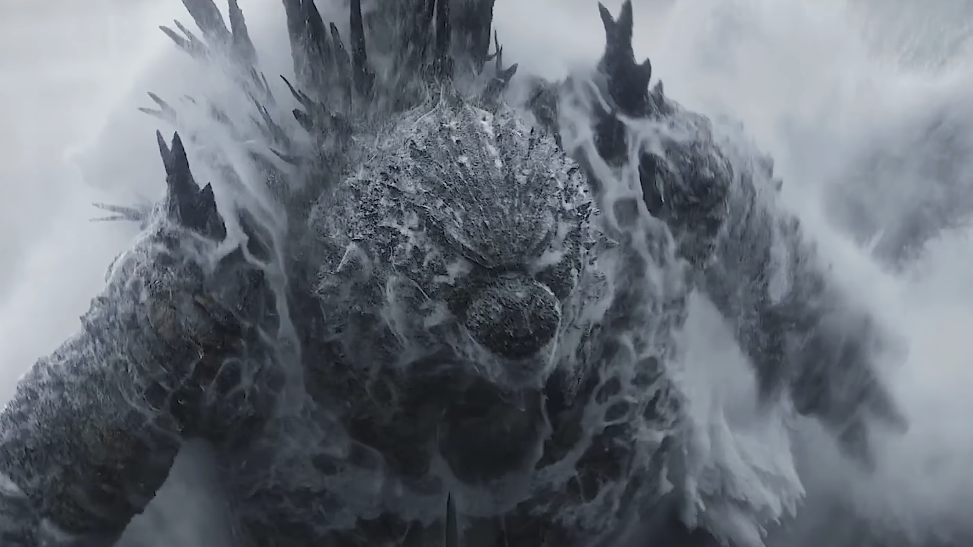 Godzilla rising up out of the water in Godzilla Minus Zero