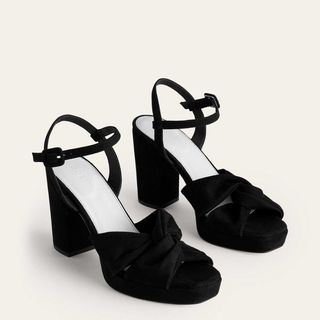 Black tie-front heels from boden