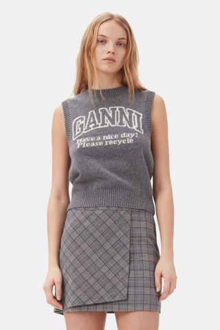 Grey Graphic Vest