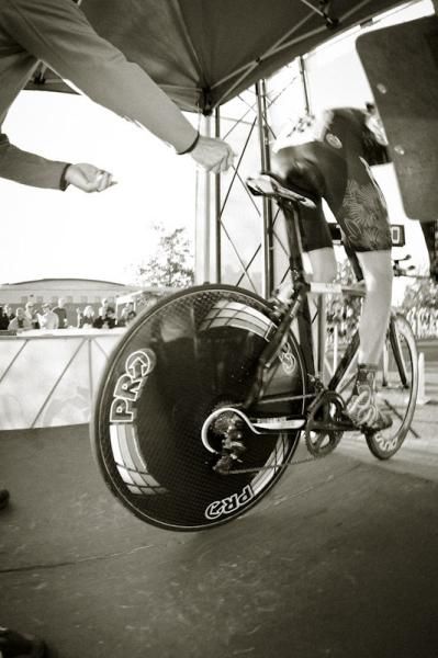 A rider heads down the start ramp.