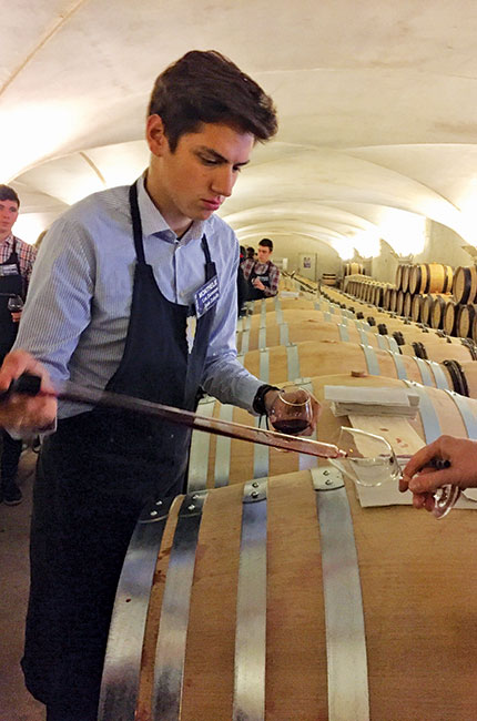 Pre-auction tasting in Hotel-Dieu cellars