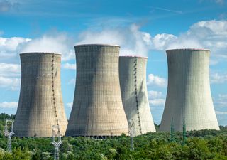 Stock image of nuclear cooling towers