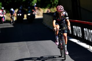 Alberto Bettiol pulls away fro Rémi Cavagna on stage 18 of the Giro d'Italia 2021