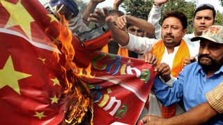 Hindu nationalists protest against perceived Chinese support for Naxalite rebels