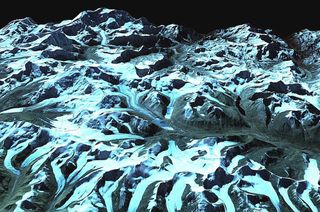Himalaya Glaciers Satellite View