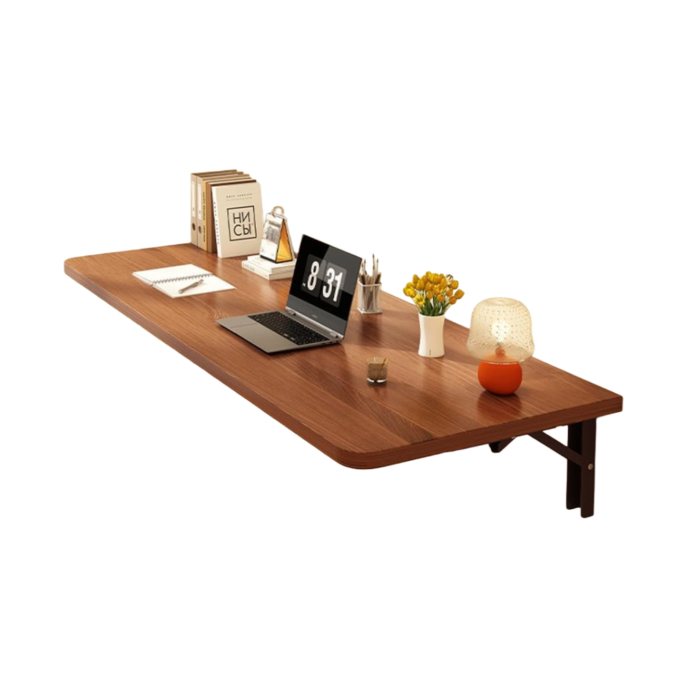 Laneryin Wooden Wall Mounted Folding Table Floating Hanging Laptop Desk