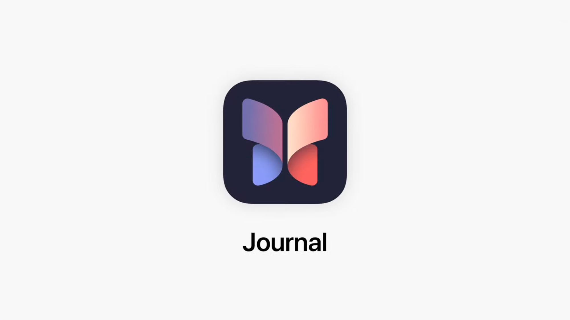 En pressbild för Journal-appen i iOS 17 som visar upp dess officiella logo.