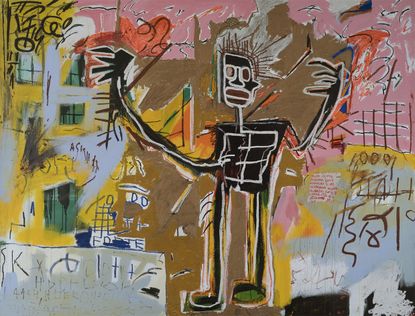 Banksy Basquiat Metropolitan Police Wall Mural Wallpaper  Canvas Art Rocks   Canvas Art Rocks US