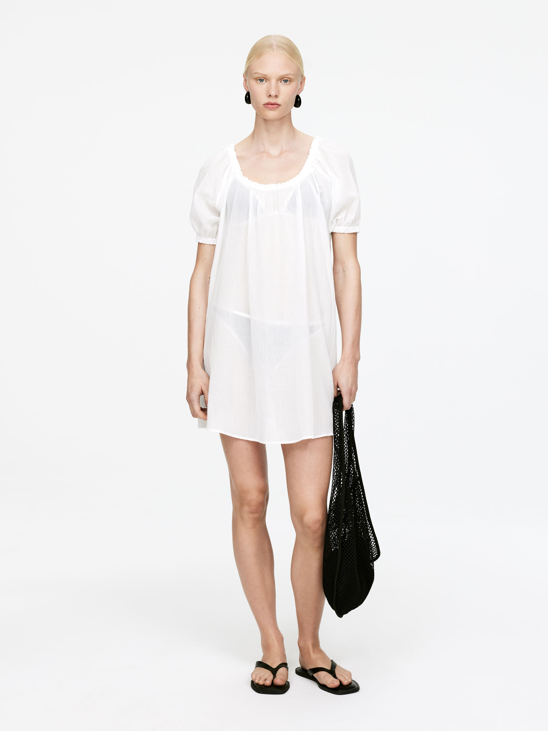 Cotton Voile Beach Dress 
 Off White 
 Women 
 Arket Gb