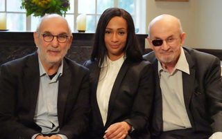 Author Salman Rushdie (right) poses for a picture with his fifth wife Rachel Eliza Griffiths and former BBC Arts supremo Alan Yentob