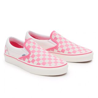 Pink checkered Vans slips on trainers
