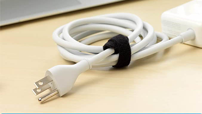 Cable tie around white cable