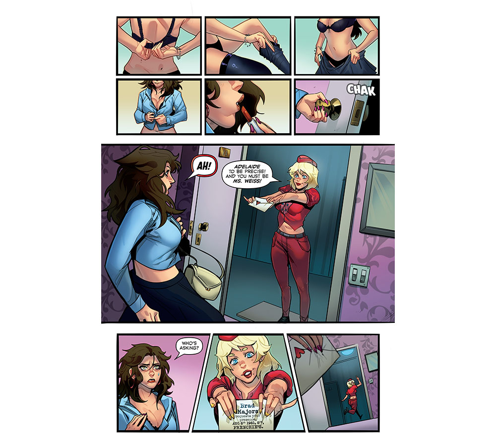 Art from the Rocky Horror Show sequel graphic novel the Bride of Rocky Horror