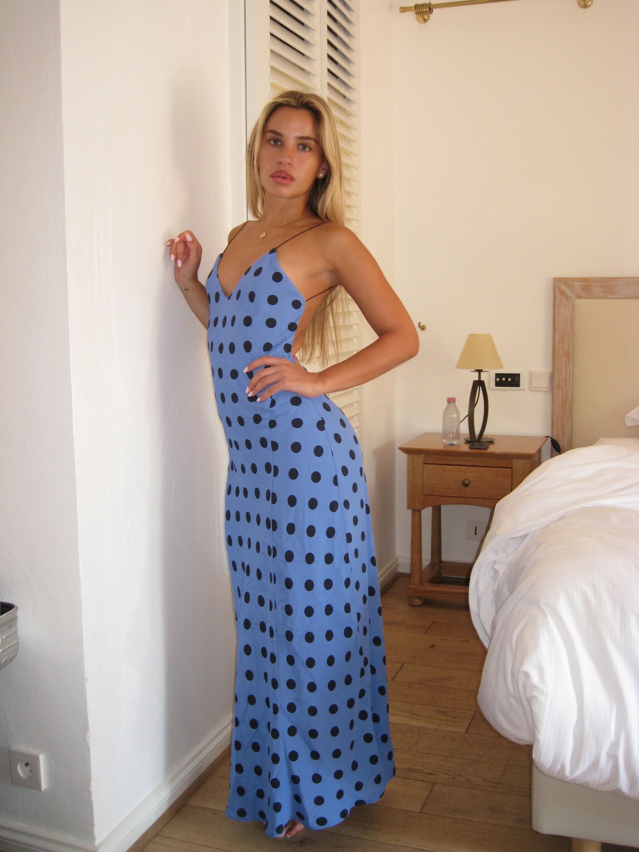 Gon&amp;ccedil;alo Peixoto, Blue Polka Dot Dress