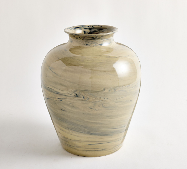 marbled ceramic vase