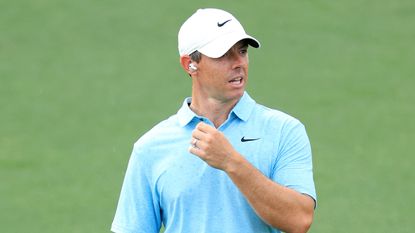 McIlroy wearing an airpod during The Masters for an on-course interview